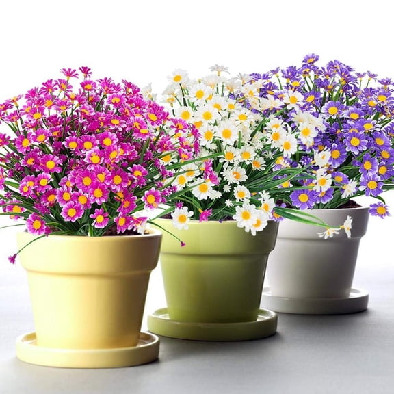 1* Bouquet Flowers Pvc Artificial Daisies Fake Flowers Porch Home Wedding Decor Diy Fake Flowers In Stock 1 Smile Home