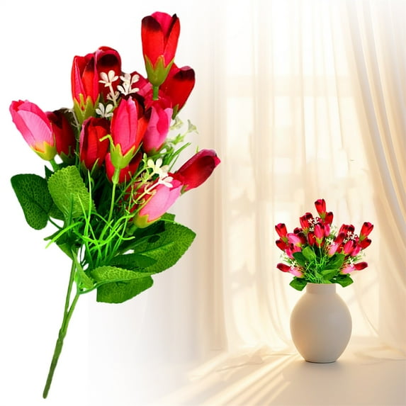 1 Bouquet of Home Decoration Flowers Clearance! Multicolor Artificial Flowers Faux Stemstulips for Easter Spring Wreath Wedding Bouquet Centerpiece Floral Arrangement Cemetery Table Décor