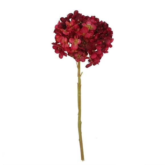 1 Bouquet Realistic Hydrangea Flower DIY Colorfast Elegant Faux Hydrangea Flower Wedding Favors Red Faux Silk Flower