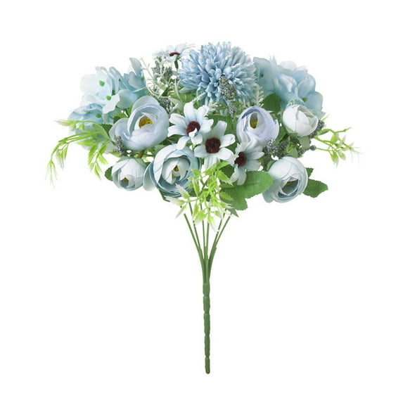 1 Bouquet Silk Cloth Artificial Flower Home Office Ornament Wedding Party Decor Multi-color Silk Cloth Plastic