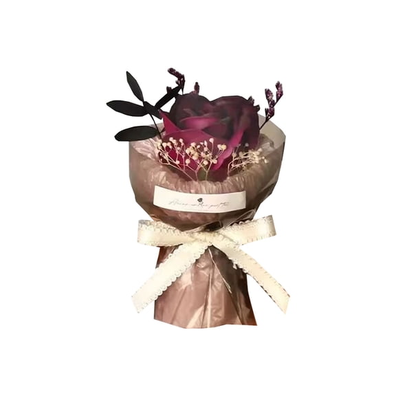1 Bouquet of Rose Preserved Flower Artificial Dried Flower Souvenir Birthday And Decorative Item, D