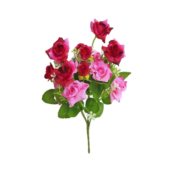 1 Bouquets 13in Spring Summer Latest Artificial Wild Roses, Delicate Cute Silk Fake Flowers, Whimsical Home Decor for Living Room, Wine