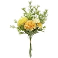 thumbnail image 1 of 1 Bouquets Finished Carnation Artificial Flowers,High-End Fake Flower Bouquets,Handheld Bouquet for Photography Prop,Living Room Decoration and Holiday Ornament,6.29x11.4 in(Yellow), 1 of 6