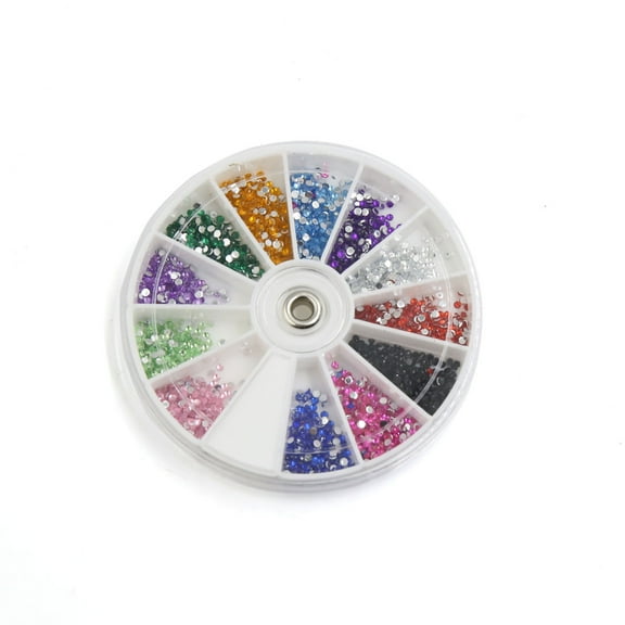 Unique Bargains 1 Box 1.5mm/0.06" Faux Rhinestone Crystal Nail Art shining Sequins Decoration