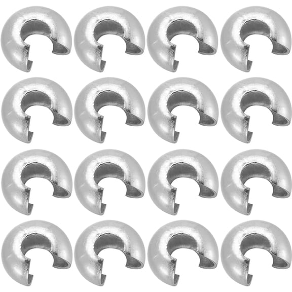 1 Box 1 Box 120Pcs 4mm Crimp Bead Covers Half Round Open Crimp Beads Knot Cover Small Metal End Caps Stainless Steel Spacer Beads Cover for Jewelry Making DIY Crafts Bracelets Necklace Adults