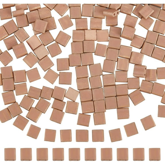 1 Box 1 Box 240Pcs 2 Hole Beads 5x5mm Square Two Beads Beads Bulk Wood Color Japanese Beads Seed Bead Loose Spacer Beads for Jewelry Making Beading Kits DIY Friendship Bracelets Supplies