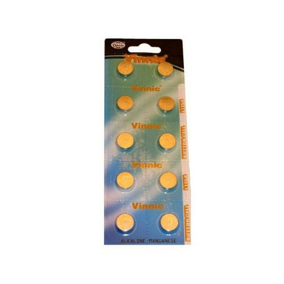 1 Box 10 Cards Vinnic L1154-C10-Ag13 Alkaline Manganese Button Cel...