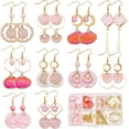 thumbnail image 1 of 1 Box 10 Pairs Ocean Dangle Earring Making Kit Shells Flat Charms Natural Seashell Charm Summer Pink Sea Shells Charms Flat Shell Beads for Jewelry Making Kits Women Adults DIY Supplies diy, 1 of 6