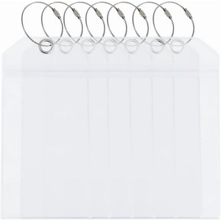 1 Box 10 Sets 7.5x3.5 Inch Clear Plastic Luggage Tags Labels Suitcase Name Tags Waterproof Travel ID Luggage Tag with Silver Loops price history and forecast - Hobbspring AJEW-SP0001-28