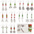 thumbnail image 1 of 1 Box 10 Sets Christmas Earring Making Kit Winter Charms Bulk Xmas Tree Snowflake Snowman Charm Fashion Earrings Glass Beads for Jewelry Making Kits Adult Beginner Starter DIY Craft Supplies, 1 of 9
