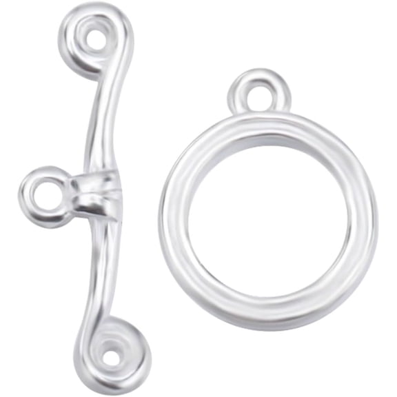 1 Box 10 Sets Toggle Clasp Sterling Silver Plated Round Ring Toggle T Bar Clasps Connector Sets for DIY Necklace Bracelet DIY Jewelry Making