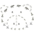 thumbnail image 1 of 1 Box 10 Styles 40Pcs Tibetan Style Alloy Bear Charms Animal Bear Hand Heart Pendants for DIY Earring Necklace Bracelet Jewellery Making Accessory Keychain Decor Silver, 1 of 5