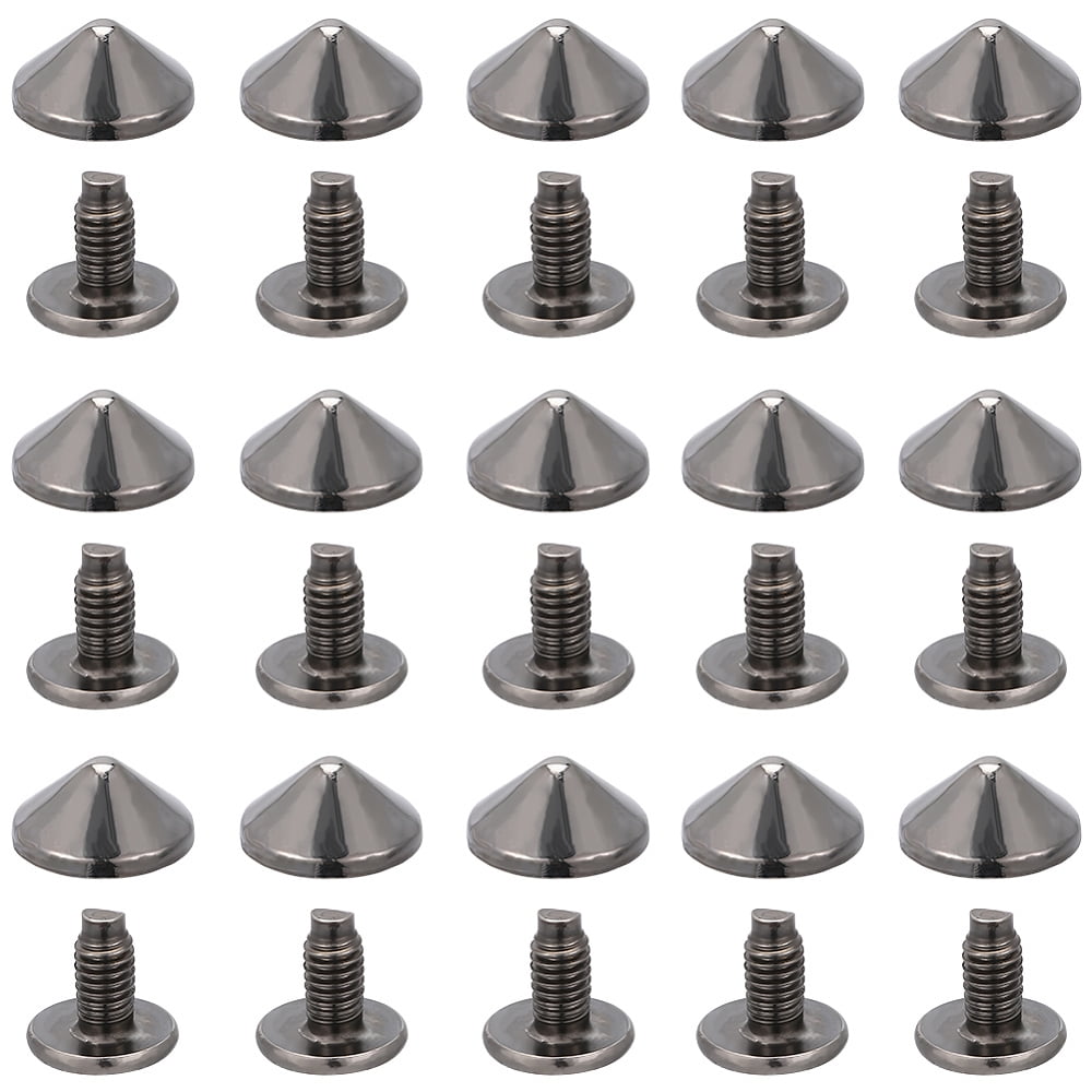 1 Box 100 Sets 0.4 Inch Punk and Studs Gunmetal Metal Tree Cone ...