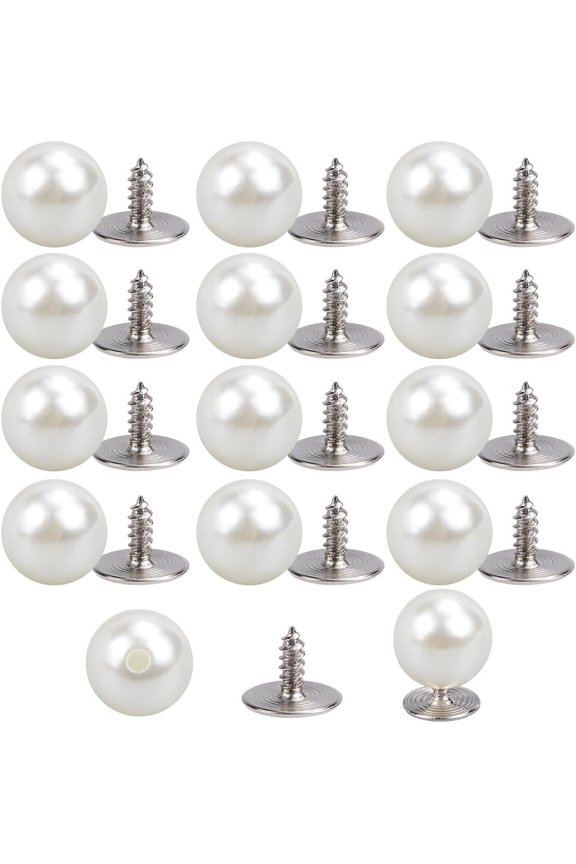 1 Box 100 Sets 10mm Pearl Brooch Buttons Pearl Clothes Pins Bulk Detachable Reusable Adjustable Artificial Pearl Fixed Pins DIY No Sew Sweater Buttons for Clothes Dress Shirt Cardigan Shawl