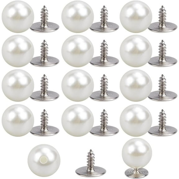 1 Box 100 Sets 10mm Pearl Brooch Buttons Pearl Clothes Pins Bulk Detachable Reusable Adjustable Artificial Pearl Fixed Pins DIY No Sew Sweater Buttons for Clothes Dress Shirt Cardigan Shawl