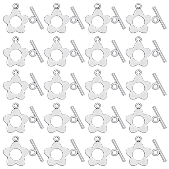 1 Box 100 Sets Toggle Jewelry Clasp Flower Toggle Clasp IQ Toggle Clasps T Bar Closure Clasps Fastener Hook Connectors Tbar Clasps