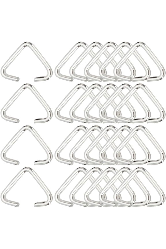 1 Box 1000Pcs Iron Jump Rings 10mm Triangle Open Hooks Bulk Silver Metal Pinch Clip Bails Hang Drops Charms Connectors Split Ring for Jewelry Findings Earrings Bracelets Earrings DIY Crafts DIY
