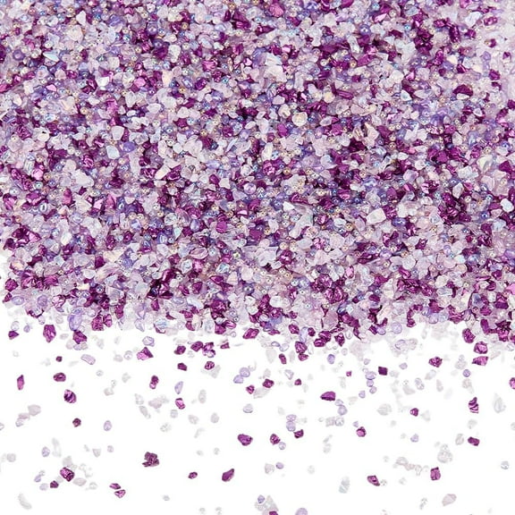 1 Box 100G Purple Crushed Glass Glitter Bulk Broken Glass Pieces 1.4-5mm Small Crush Irregular Chips Chunky Sequins for Crafts Vase Filler Nail Art DIY Jewelry Making Home Decor Brown