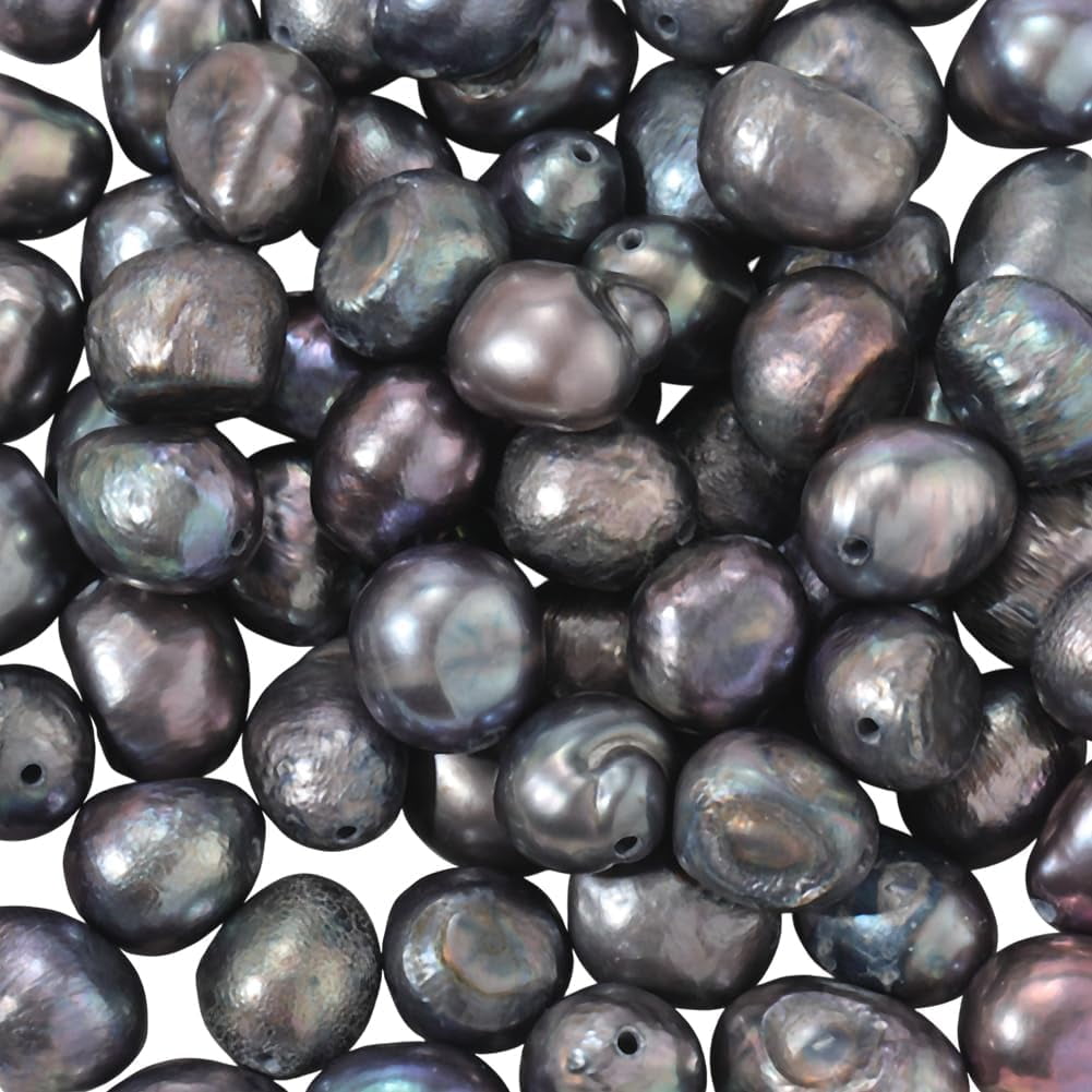 1 Box 100PCS Dark Blue Baroque Natural Pearl Beads with Holes Cultured Freshwater Irregular Spacer Summer Loose Pearls Bead Bulk
