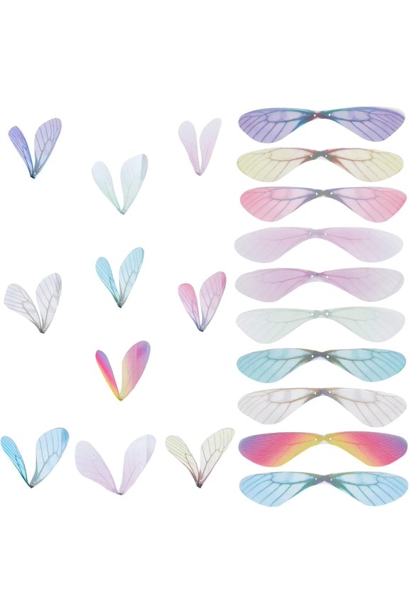 1 Box 100Pcs 10 Colors Dragonfly Wings Charms Butterfly Wings Pendant Fabric Wings Decoration for Women DIY Earring Jewellery Making Indoor Home Party Decor Crafts Mixed Color Mixed Color