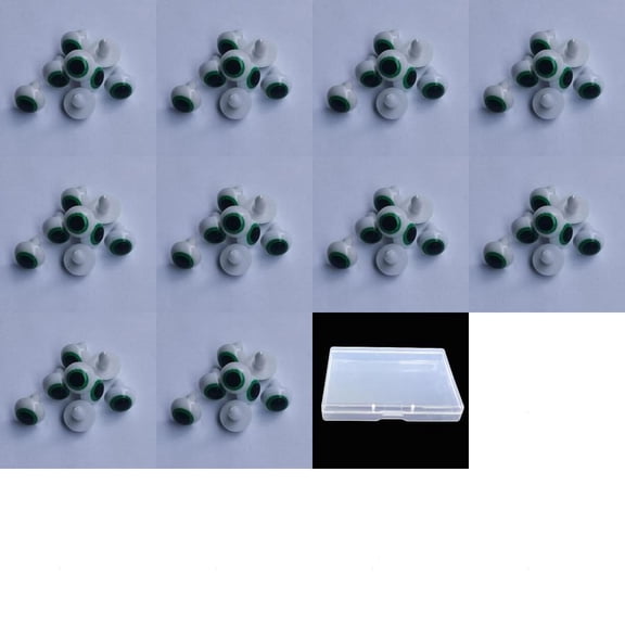 1 Box 100Pcs 10 Style Craft Plastic Eyes Stuffed Frog Eyes Half Round Green 12~30mm 10pcs/style