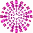 thumbnail image 1 of 1 Box 100Pcs 10 Styles Sewing Gems Sew On Rhinestones Silver Claw Flatback Gemstones with 4 Holes Teardrop Round Square Mix Shape Glass Rhinestone for DIY Embellishments Crafts Hot Pink, 1 of 1