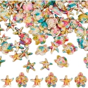 1 Box 100Pcs Colorful Turtle Beads Star Fish Beads Large Summer Hawaii Beach Gemstone Sea Life Ocean Animal Beads