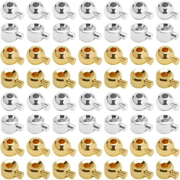 1 Box 100Pcs Crimp Beads 18K Gold Plated Round Column Spacer Stoppers Beads Metal Bead Stopper Crimp Charms