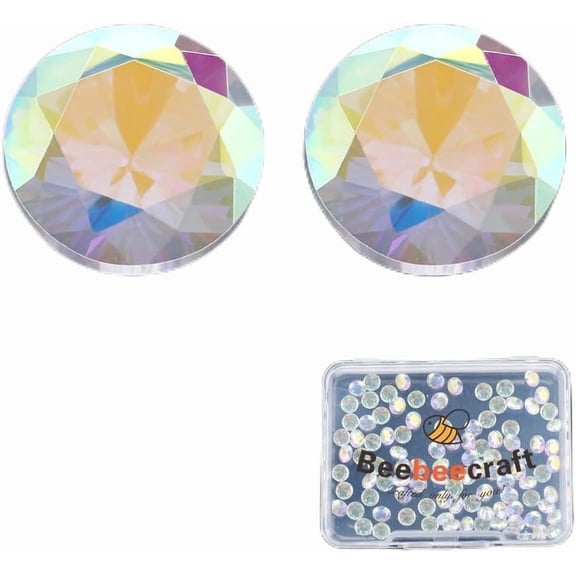 1 Box 100Pcs Cubic Zirconia Pointed Back Cabochons Faceted Diamond Shape Crystal AB 5x3mm