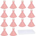 thumbnail image 1 of 1 Box 100Pcs DIY Tassels Mini Mala Craft Tassel Kit with Jump Rings Cotton Tassels for Crafts Earring Necklace Jewelry Making Garland Keychain Tiny Charms Decorations Adult Women Pink, 1 of 9