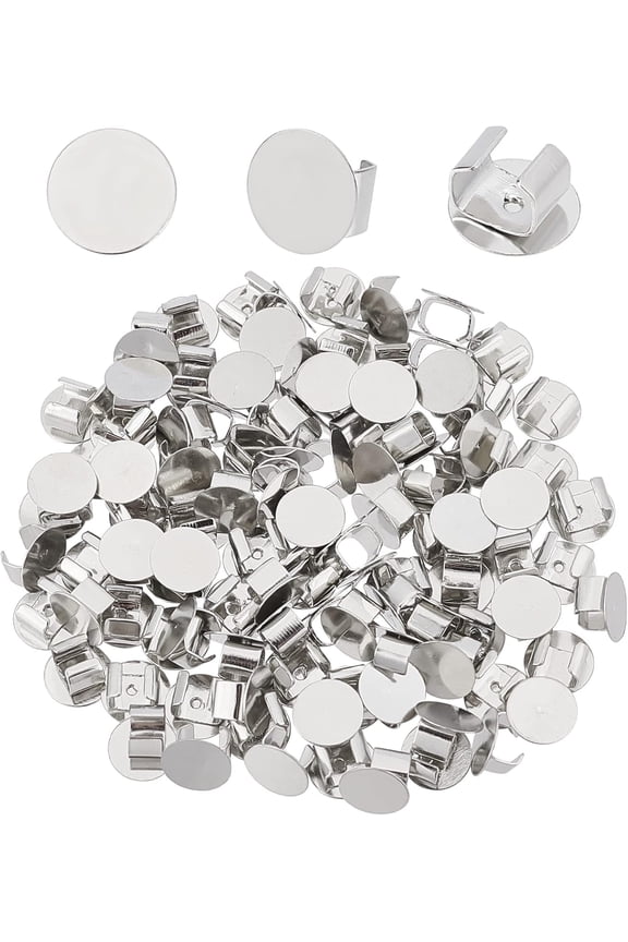 1 Box 100Pcs Iron Hair Tie Buckle Tray Setting DIY Jewelry Findings for DIY Braids Metal Silver Hair Charms Sitting for DIY Women Jewelry Beads Rings Cuffs Dreadlocks Accessories Decoration