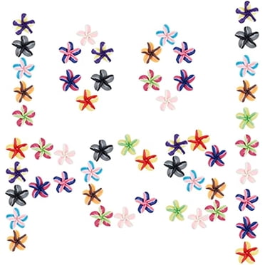 KISSITTY 100pcs Dark Blue Flower Glass Beads - Crystal Aesthetic Flower Spacer Beads For DIY Jewelry Making