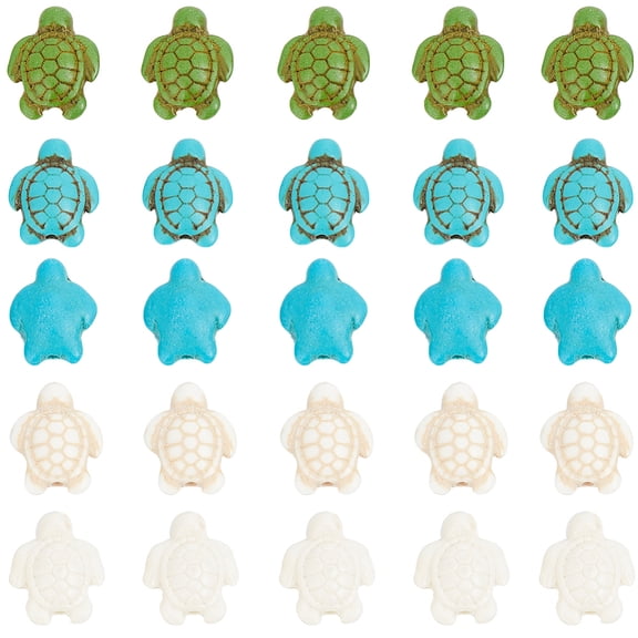 1 Box 100Pcs Sea Turtle Beads Turtle Bead Charms Turtle Beads Bulk Stone Bead Boho Style Sea Animal Beads Hawaii Ocean Tortoise Beads
