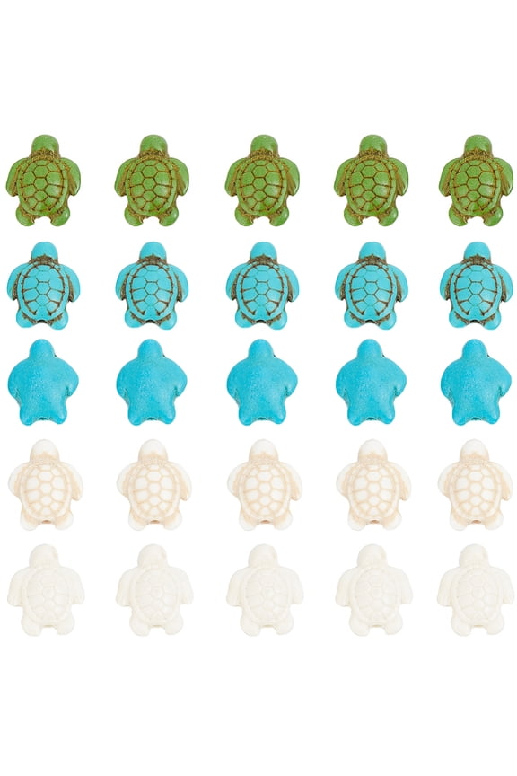 1 Box 100Pcs Sea Turtle Beads Turtle Bead Charms Turtle Beads Bulk Stone Bead Boho Style Sea Animal Beads Hawaii Ocean Tortoise Beads
