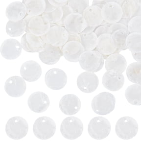 1 Box 100Pcs Shell Charms Seashell Charm Capiz Shells 15mm Flat Round Natural Seashell Slices Beads Coin Sea Ocean Summer Disc Charms for Jewelry