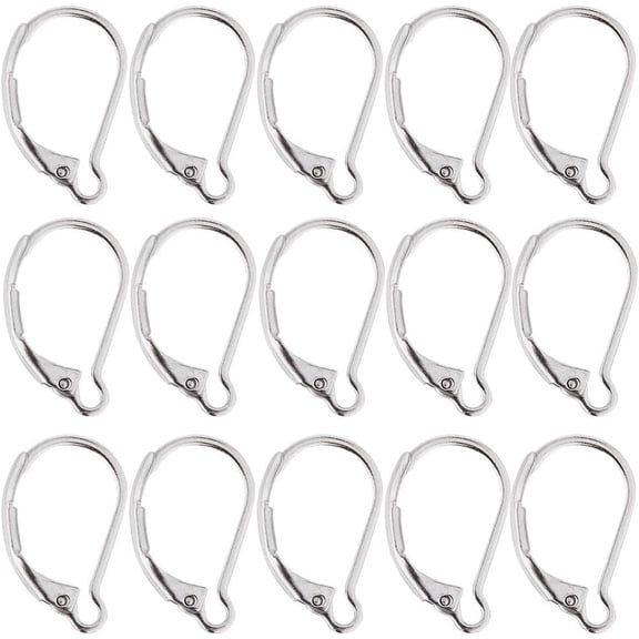 1 Box 100Pcs Stainless Steel Earring Hooks Leverback Earring Findings Lever Back Earring Hooks French Ear Wire Hypoallergenic Earring Clasp Leverbacks for Jewelry Making DIY Dangle Earrings
