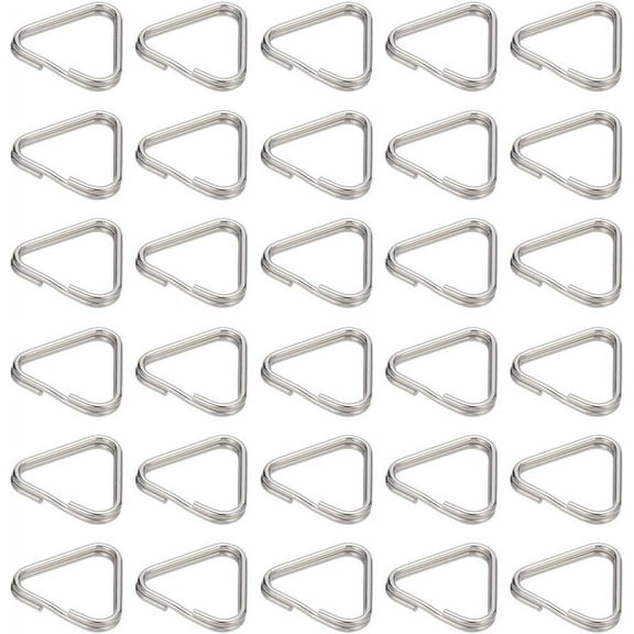 1 Box 100Pcs Stainless Steel Triangle Ring Silver Jump Rings 15mm Small 304 Metal Double Buckles Triangular Split Rings