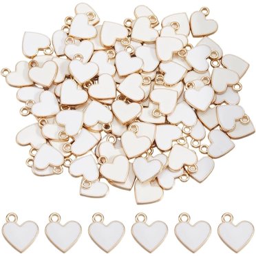 Bulk Lot Of 50 Antique Silver Tone Heart Charms - H63, Perfect For Jewelry Making