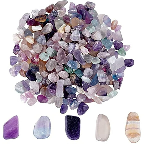 1 Box 100g Natural Fluorite Chip Gemstone Beads Healing Crystals Stone Bulk Chakra Decoration Gem Stones Rocks Charms for Jewelry Making Charms DIY Craft Bracelet Necklace Supply Accessories