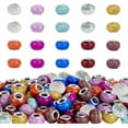 thumbnail image 1 of 1 Box 100pcs Resin European Beads 10 Colors Faceted Rondelle Beads 5mm Large Hole Loose Spacer Beads for European Charm Beads Bracelet Necklace Jewelry Making 14mm in Diameter, 1 of 8