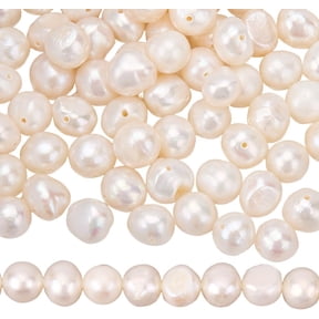 1 Box 104 to 106Pcs Natural Pearl Strands 7MM Irregular Creamy White Natural Cultured Freshwater Pearl Bead Strands