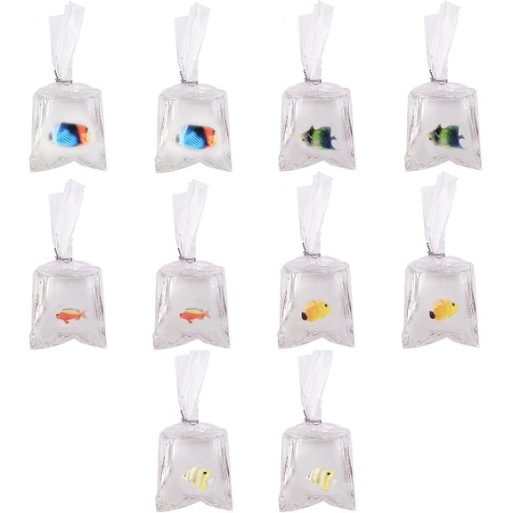 1 Box 10Pcs 5 Styles Sea Fish Charms Ocean Style Resin Animal Transparent Clear Plastic Water Bag Pendants Mini Reef Fishes for Jewelry Making Charms Earrings Bracelets DIY Findings