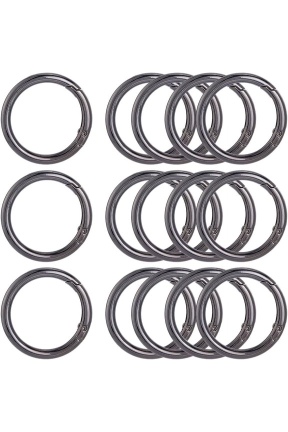 1 Box 10Pcs Alloy Spring Gate Rings Round Ring Gunmetal 5 Gauge 40x4.5mm