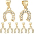 1 Box 10Pcs Horseshoe Charms Cubic Zircon Western Lucky Horseshoe