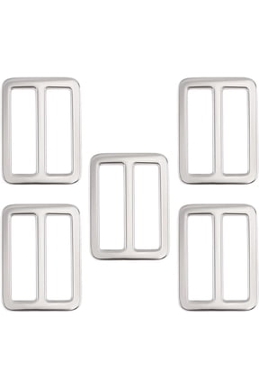 1 Box 10Pcs Silver Slide Buckle Belt Buckle Flat Replacement 32mm Rectangular Belt Keeper Alloy Tri Glide Strap Buckles Clasps DIY