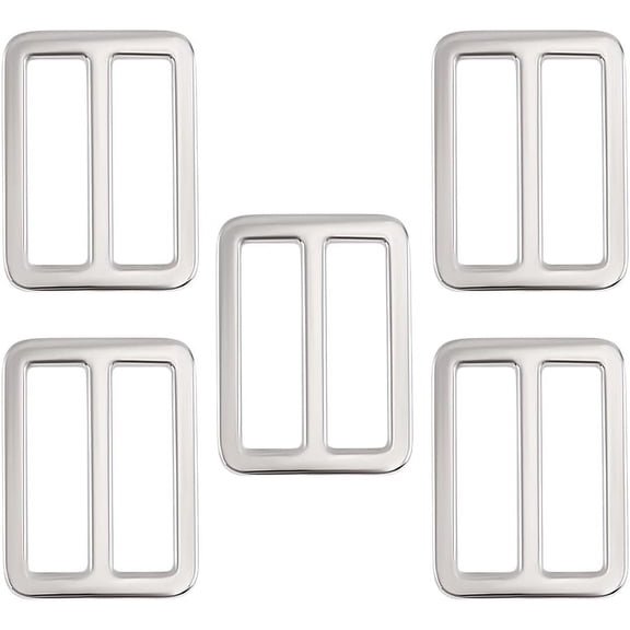 1 Box 10Pcs Silver Slide Buckle Belt Buckle Flat Replacement 32mm Rectangular Belt Keeper Alloy Tri Glide Strap Buckles Clasps DIY