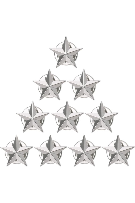1 Box 10Pcs Star Badge Lapel Pins Five-Pointed Star Backpack Brooch Pins