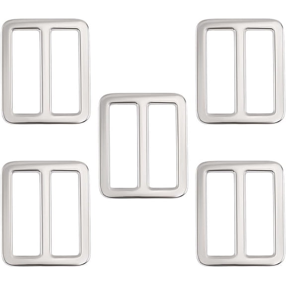 1 Box 10Pcs Tri-Glide Slide Buckles Alloy Metal Silver Adjustable Triglide Buckles