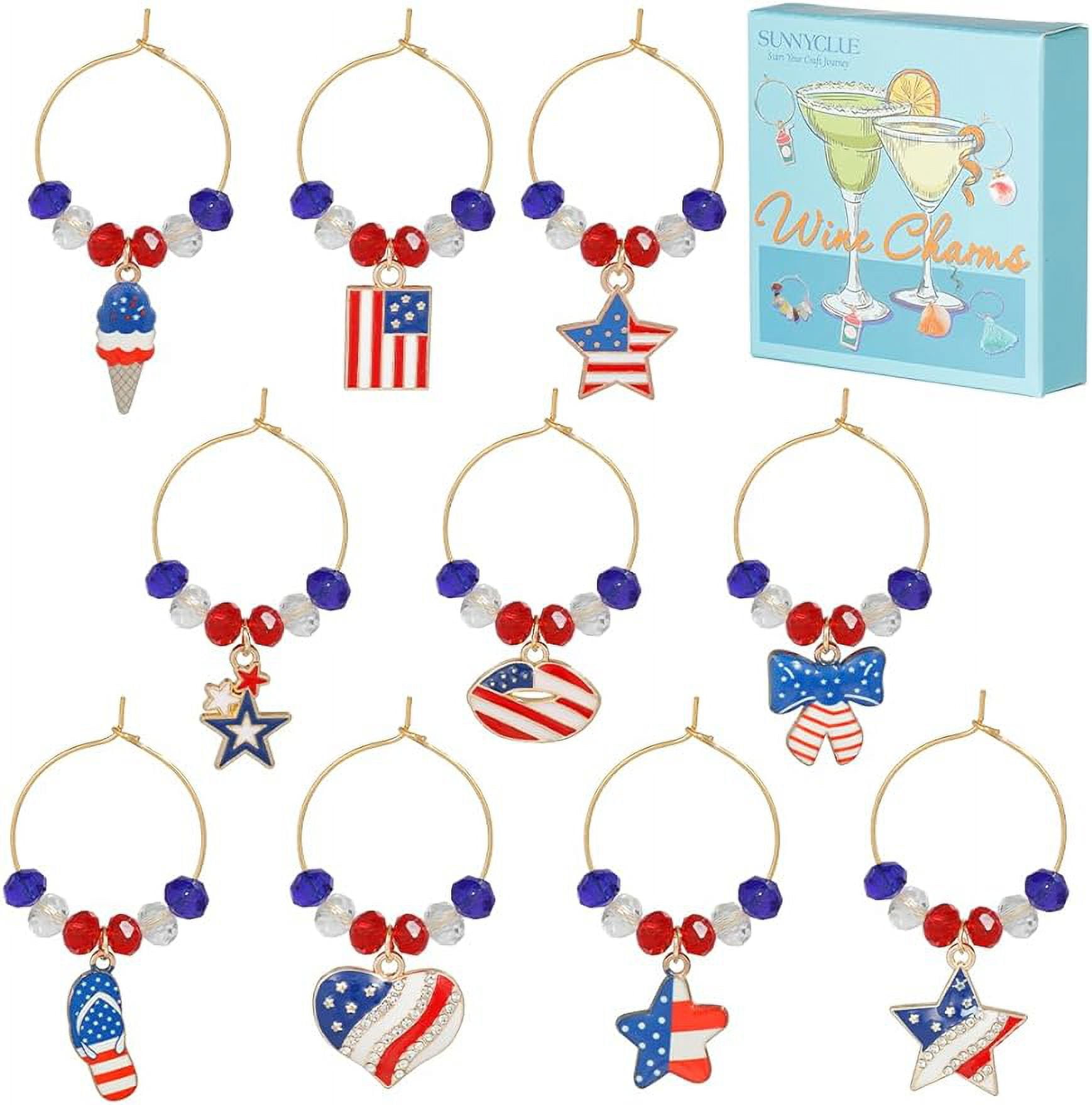 1 Box 10Pcs Wine Glass Identifiers Wine Glass Charm Gold Wine Markers