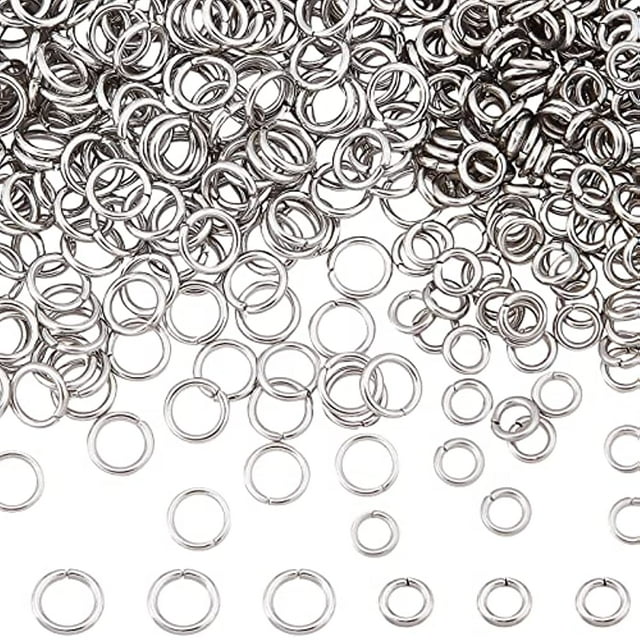 1 Box 1100Pcs Open Jump Rings Stainless Steel O Rings Connectors